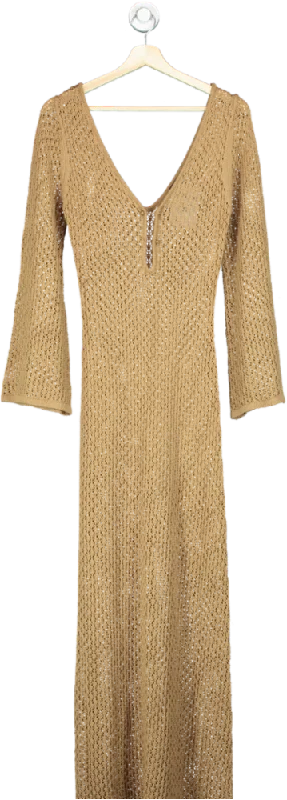 ANEWSTA Khaki Knitted Dress UK L