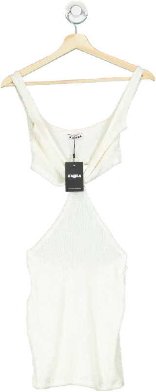 Kasela White Textured Cut-Out Dress No Size