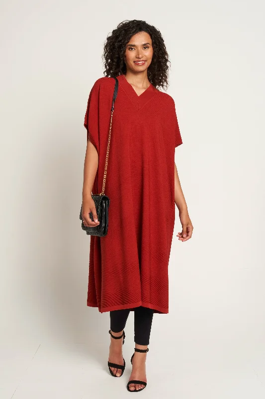 Saloos Knitted Midi V-neck Dress