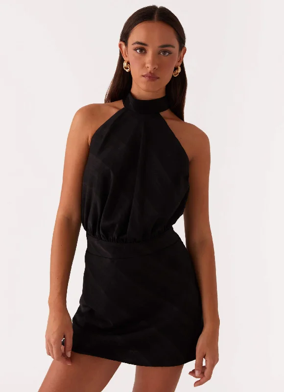 Camera Shy Mini Dress - Black