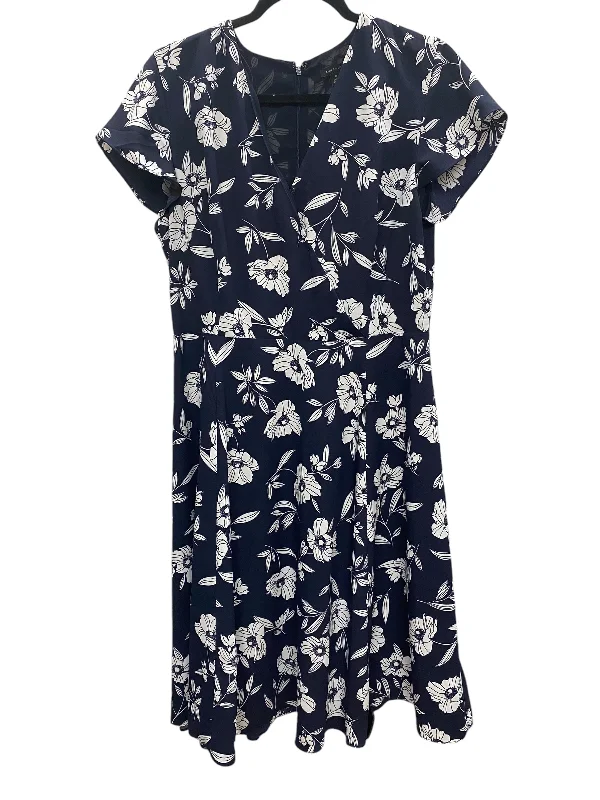 Dress Casual Midi By Ann Taylor In Blue, Size: M