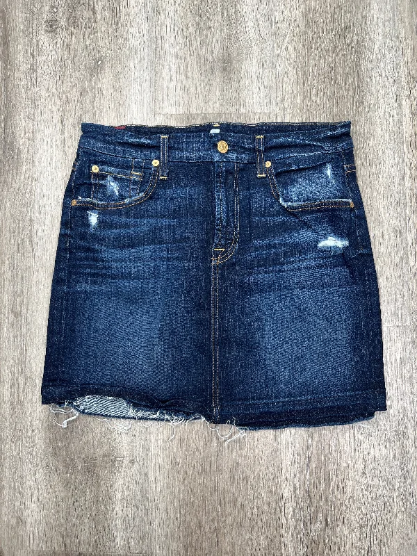 Blue Denim Skirt Mini & Short 7 For All Mankind, Size S