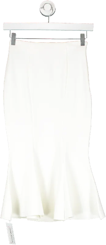 Majorelle White Fishtail Midi Skirt UK XXS