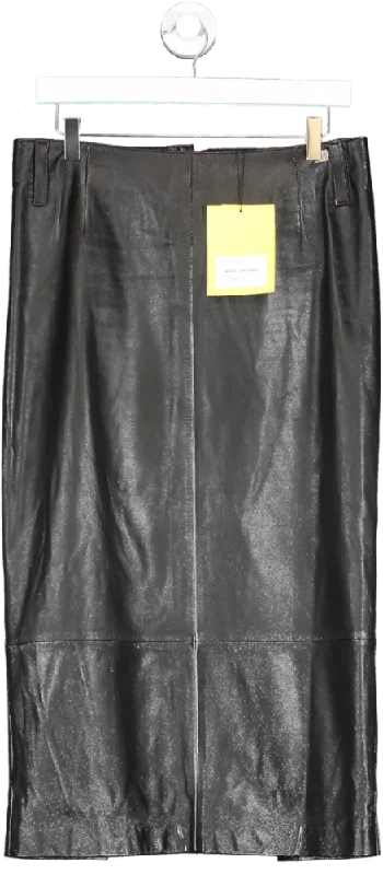 Marc Jacobs Black Leather Slim Skirt UK 6