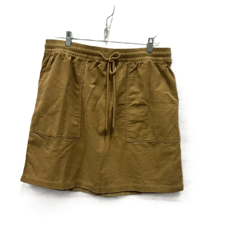 Skirt Mini & Short By Loft In Gold, Size: 14