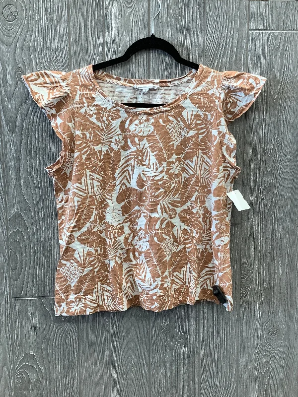 Top Short Sleeve By Jane And Delancey In Brown, Size: L