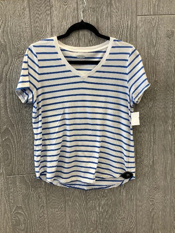 Top Short Sleeve By Old Navy In Blue & White, Size: M