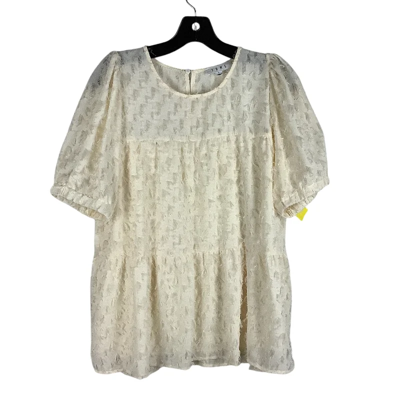 Top Short Sleeve By Thml In Cream, Size: L