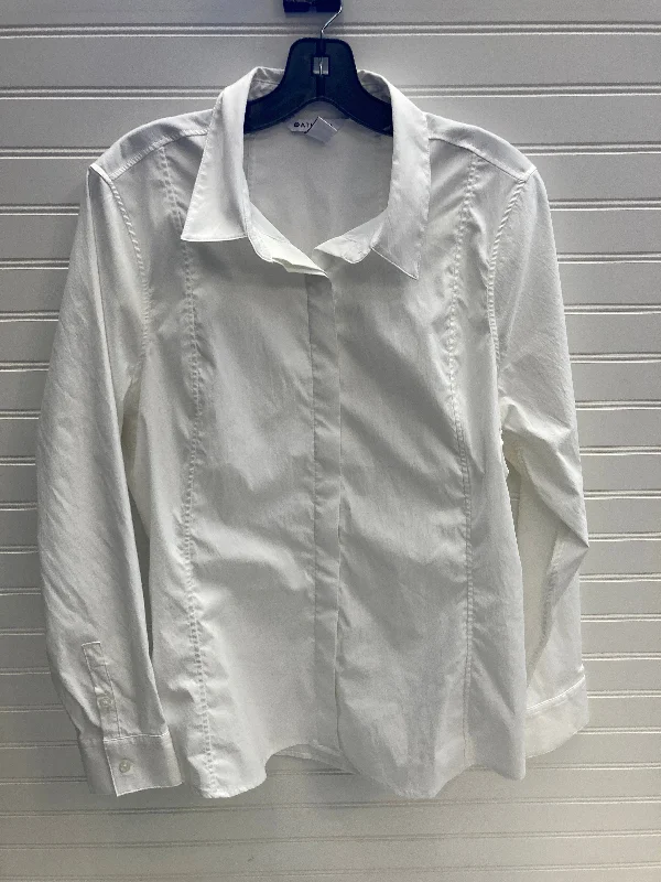 Blouse Long Sleeve By Athleta In White, Size: Xl