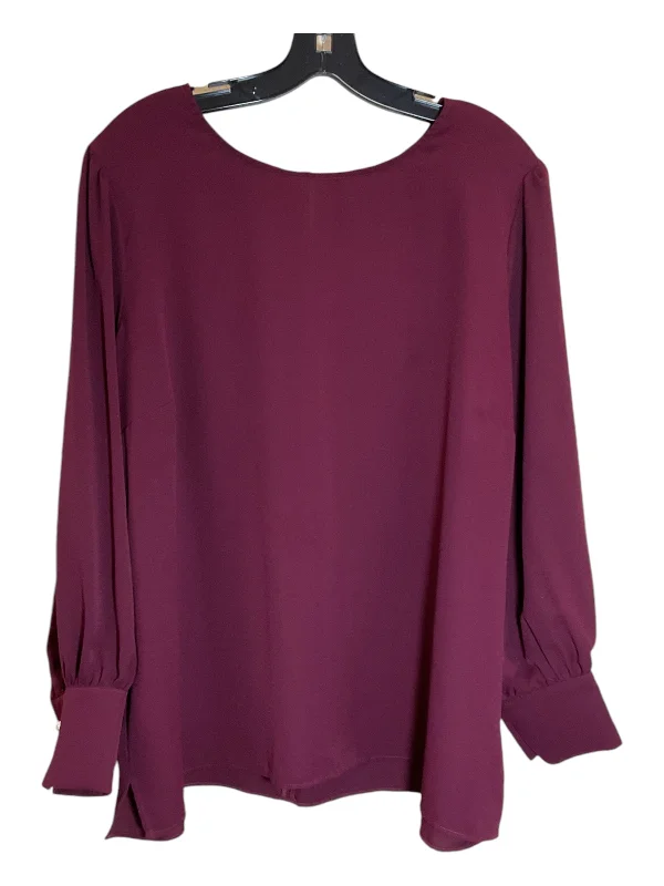 Blouse Long Sleeve By Eloquii In Red, Size: 1x