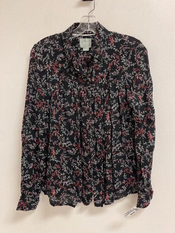 Blouse Long Sleeve By Maeve In Black, Size: Xs