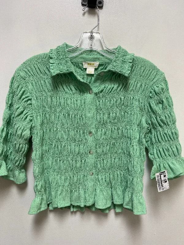 Blouse Short Sleeve By Maeve In Green, Size: S