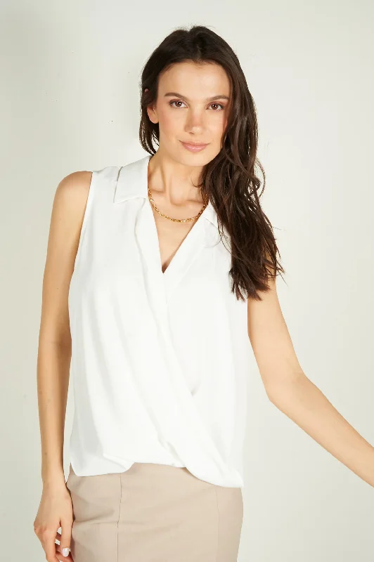 Camisole portefeuille sans manches - HAGALE - (R-A20)