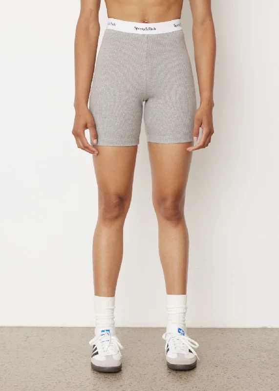 Serif Logo Ribbed Biker Shorts