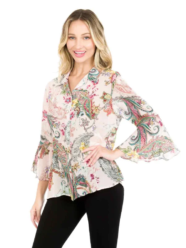 Tianello "Washable Silk" Phelan Print "Devesa" Blouse