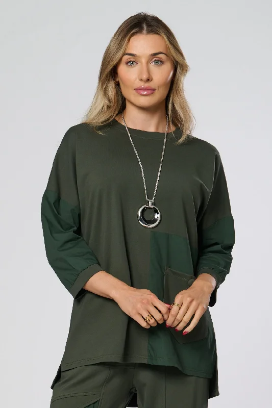 Saloos Double Fabric Top with Front Patch Pocket