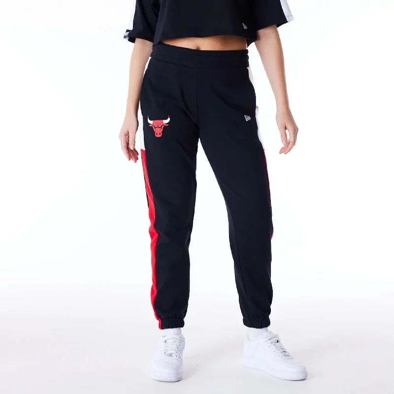 Chicago Bulls Womens NBA Colour Block Black Fleece Joggers