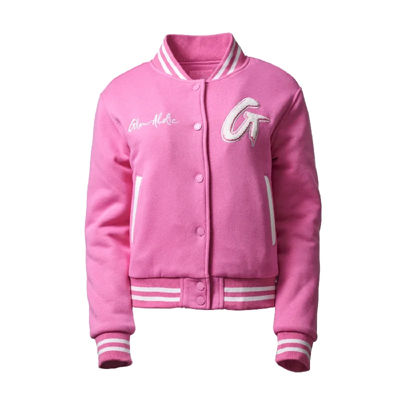 ESSENTIAL VARSITY JACKET HOT PINK