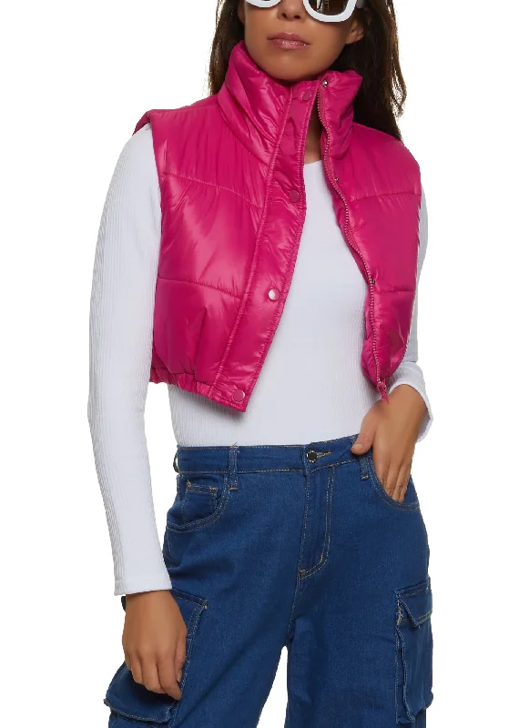 Cropped Puffer Vest