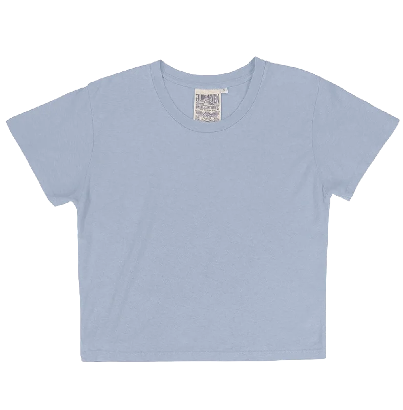 Jungmaven | Cropped Lorel Tee | Coastal Blue