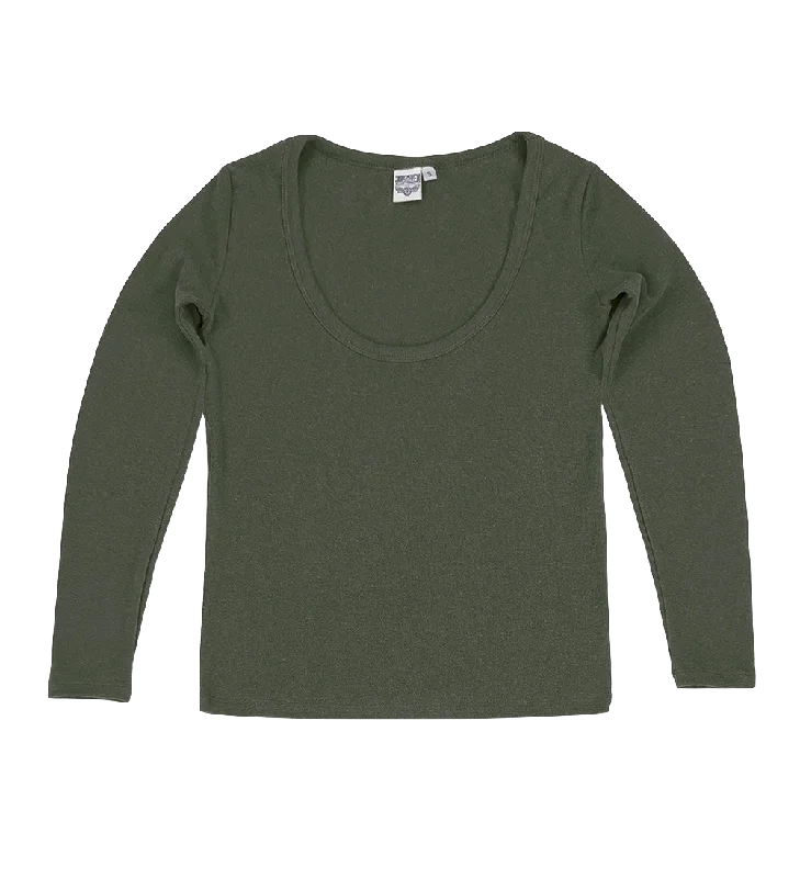 Jungmaven | Paseo Long Sleeve Tee | Olive Green