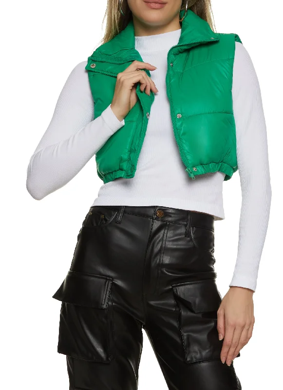 Cropped Puffer Vest