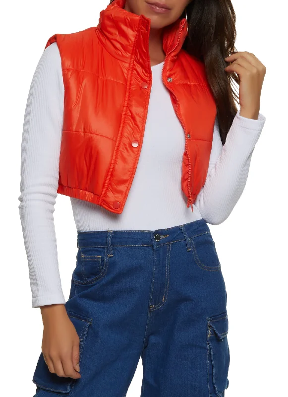 Cropped Puffer Vest