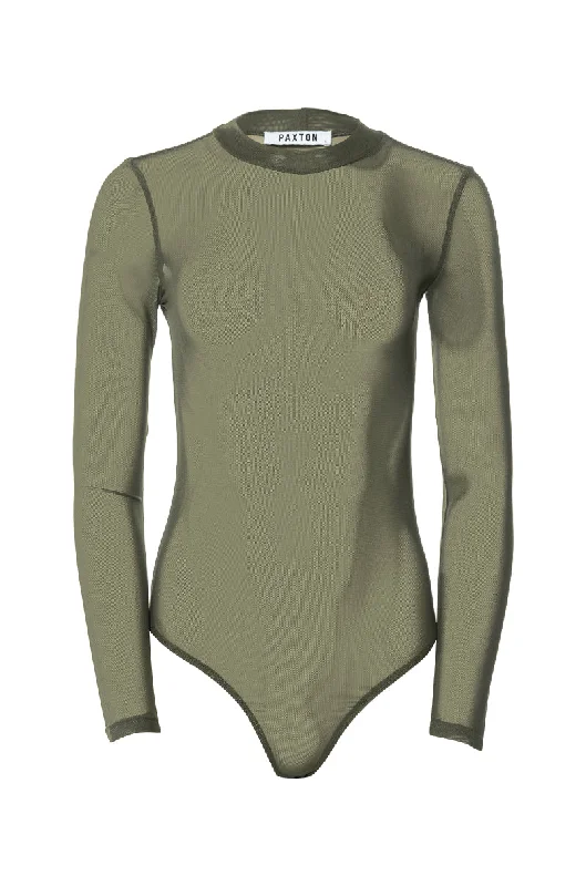 PAXTON SEXY SINGLE MESH LONG SLEEVE BODYSUIT