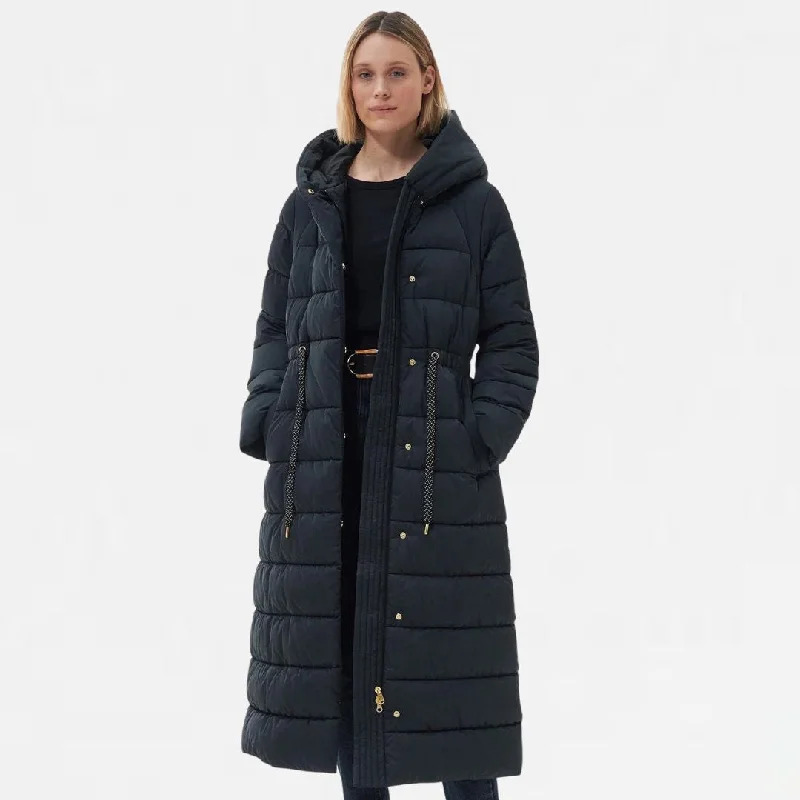 Alexandria Quilted Jacket (Black + Black + Sage Tartan)