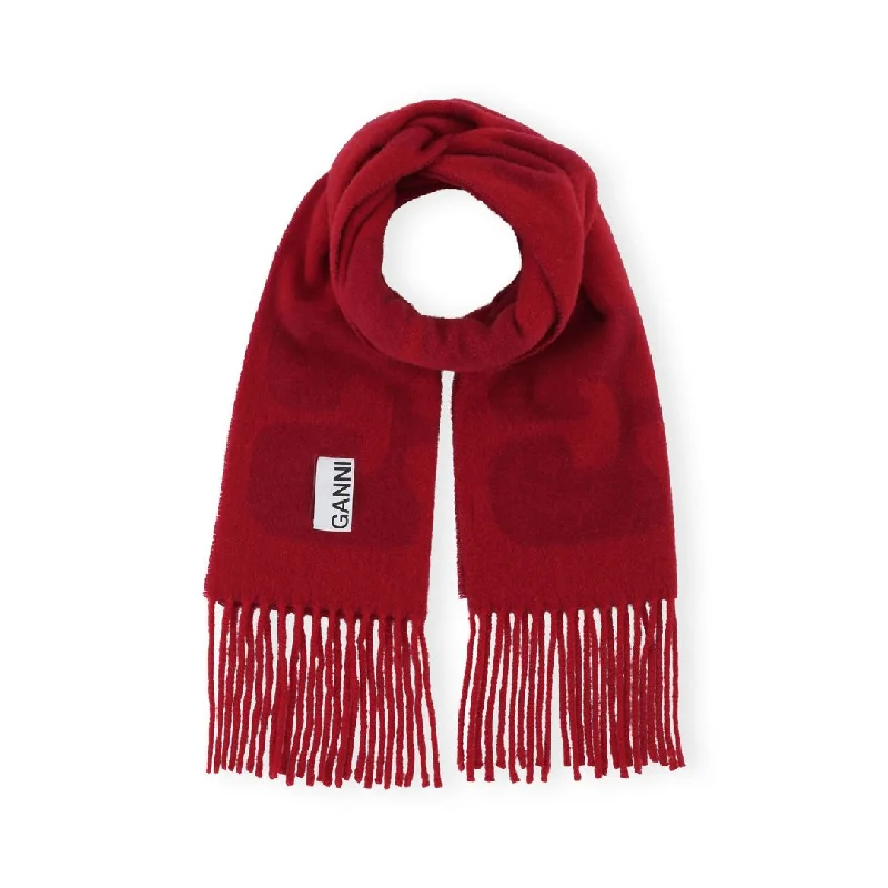 Narrow Logo Scarf (Fiery Red)