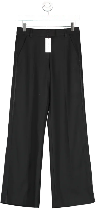 Karen Millen Black The Founder Premium Twill Straight Leg Tailored Trousers UK 6