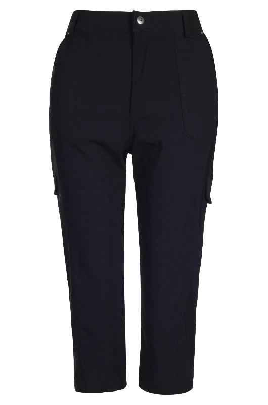 Micro Stretch Mid Calf Pants | Black | 2144A1