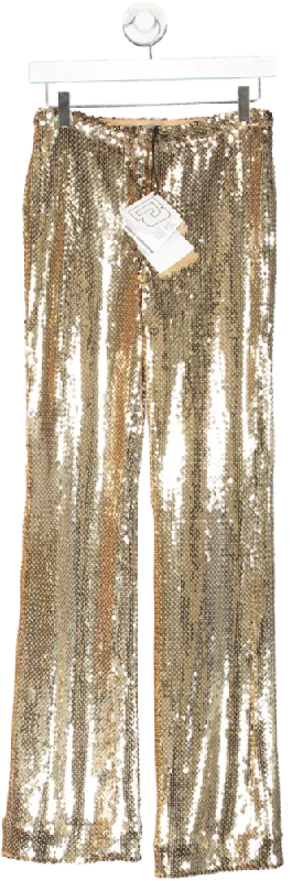 Paco Rabanne Metallic Sequin Straight Pants UK 6