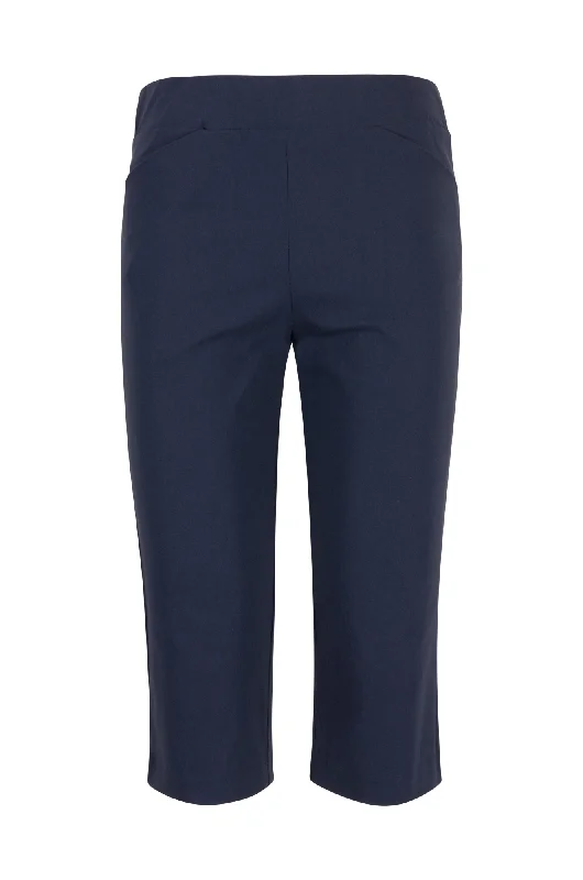 Pull on Bengaline Mid Calf Pants | NAVY | 7341AR