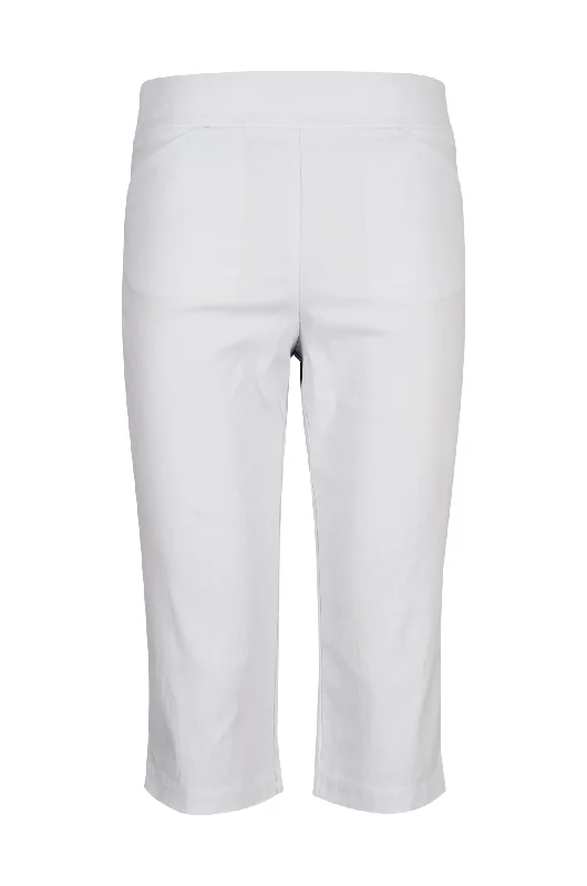 Pull on Bengaline Mid Calf Pants | WHITE | 7341AR