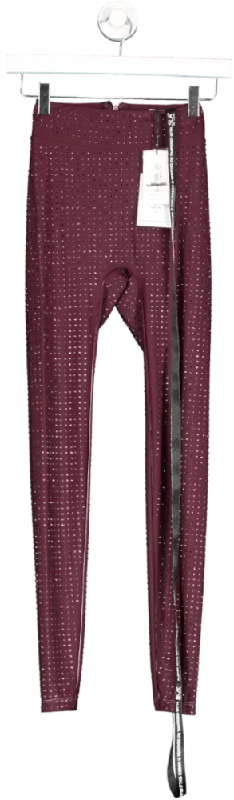 SLA the label Red Nola Dimante Leggings In Plum UK XXXS